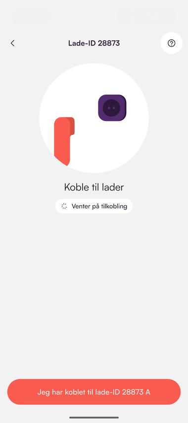 Skjermen som venter på at du kobler kabelen til bilen