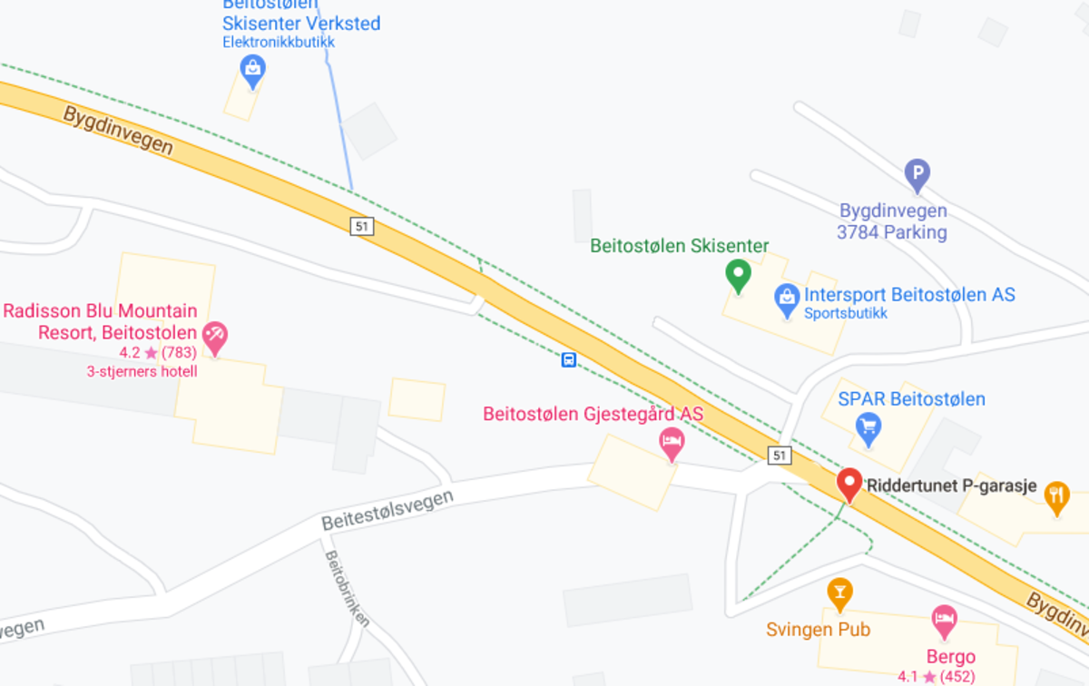 Kart over Beitostølen